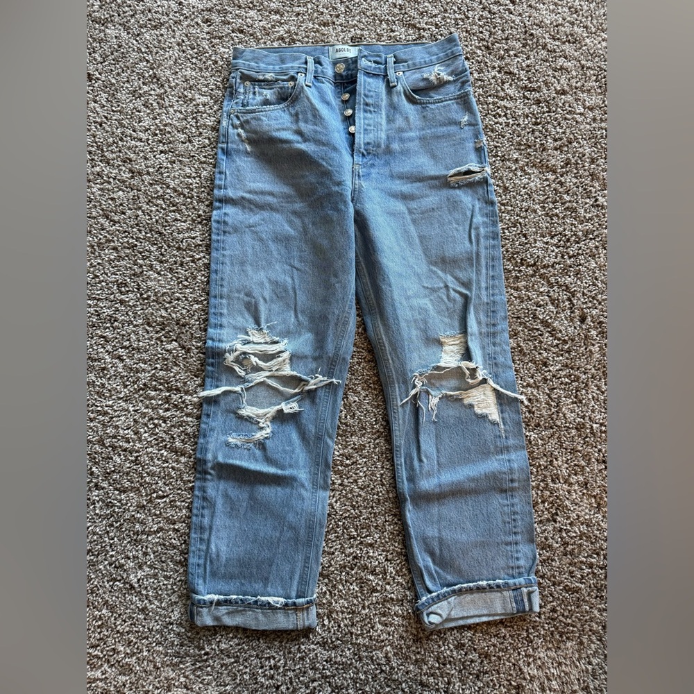 Agolde Distressed Blue Jeans